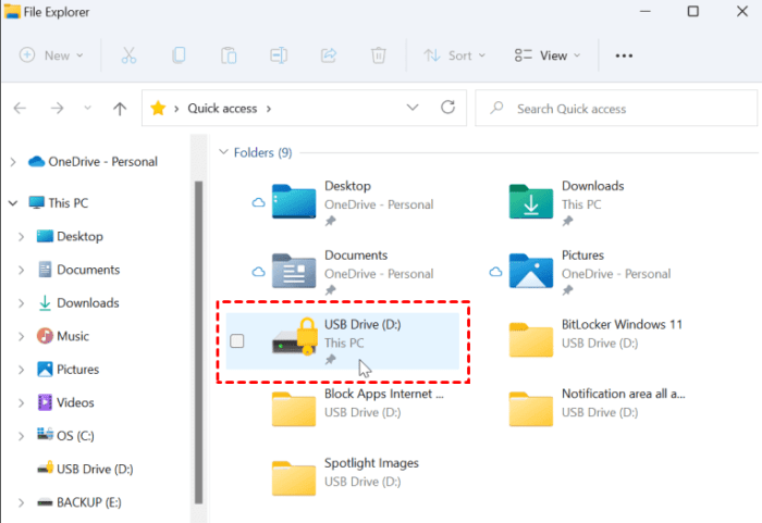 Windows 11 bitlocker encrypted files accessed